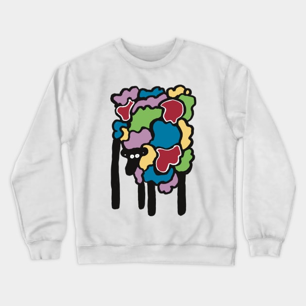 Multicoloured Sheep Crewneck Sweatshirt by Shadoodles